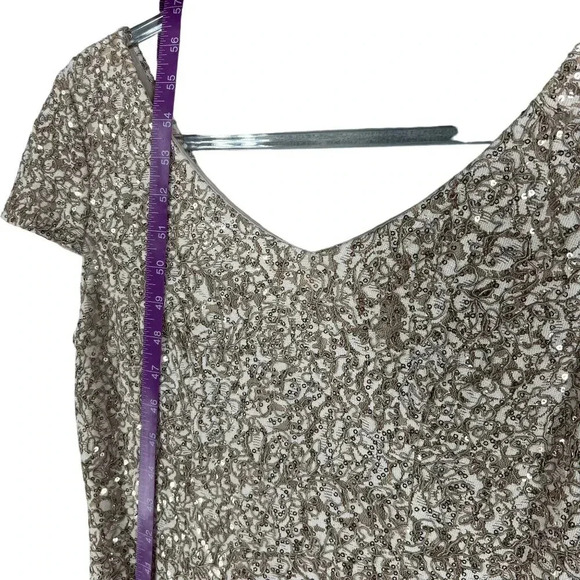 Alex Evenings Womens Sz 6 Long Cap Sleeve Fit & Flare Dress Sequin Detail Formal - Picture 11 of 16